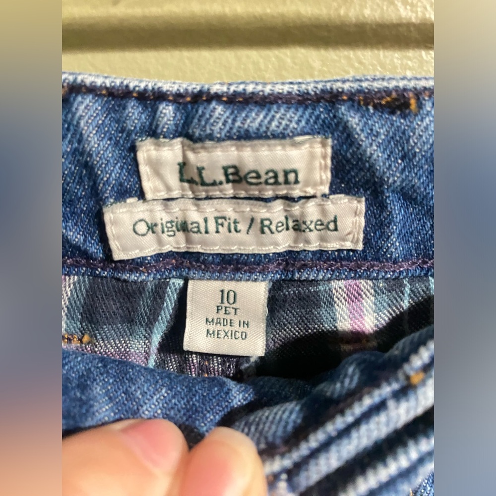 L.L. Bean denim ultra high rise, flannel lined size 10P